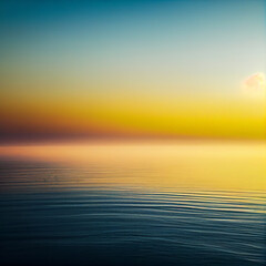 Fototapeta na wymiar Beautiful sea or ocean landscape at sunset or sunrise, Generative AI