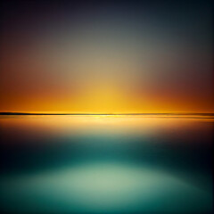 Fototapeta premium Beautiful sea or ocean landscape at sunset or sunrise, Generative AI