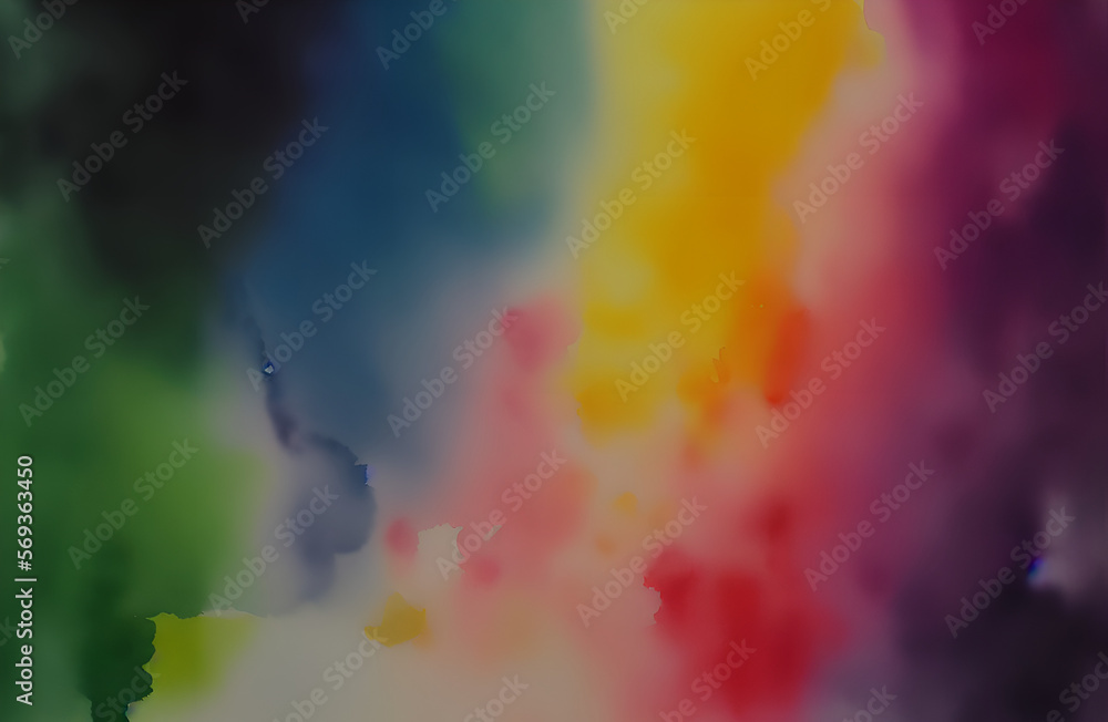 Wall mural a texture with colorful watercolor running into each other - generative ai