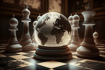 image, the world of chess and business, generative ai