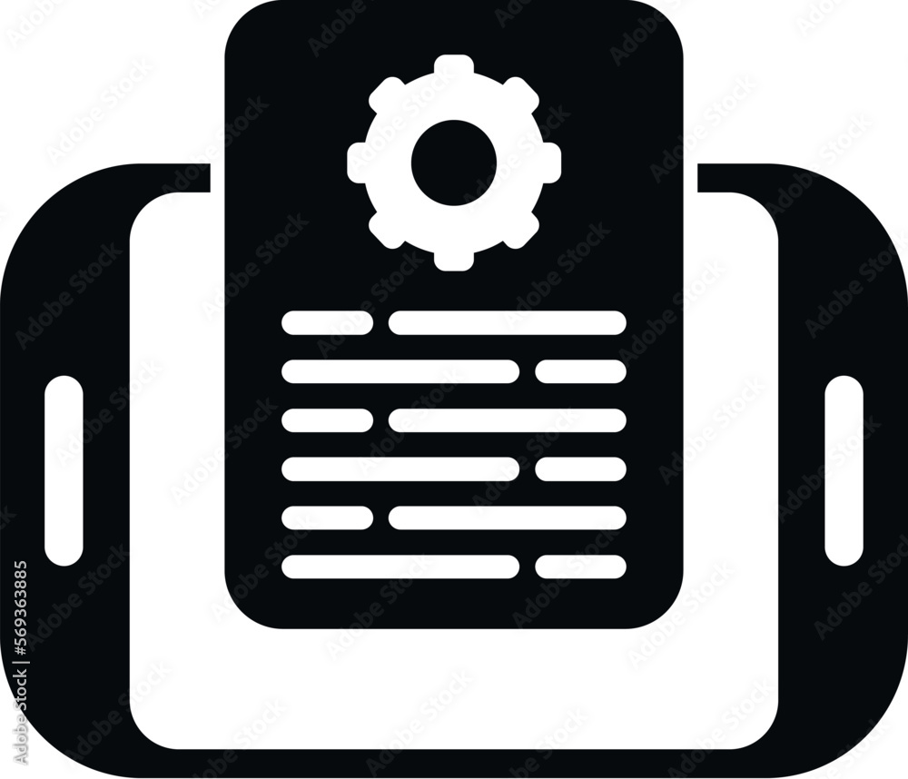 Poster tablet technical document icon simple vector. data support. help project