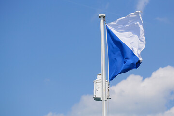blue - white flag of the Canton of Zurich, Switzerland