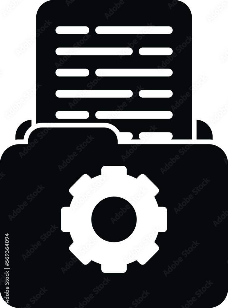 Poster mail gear folder icon simple vector. page report. help project