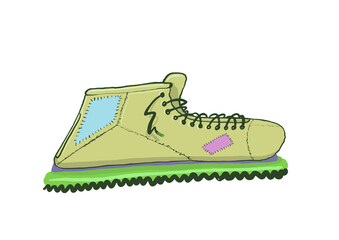 Ilustración zapatillas, bambas de deporte vintage