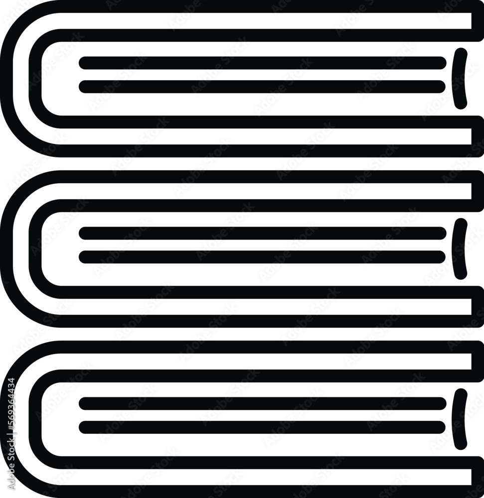 Poster technical book stack icon outline vector. data support. report help