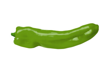 Fresh green capsicum sweet pepper isolated.