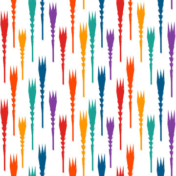 Hand drawn arrows pattern. Paint brush linear ornament. Ethnic backdrop. Tribal motif. Modern wallpaper. Ancient mosaic. Digital paper. Web design. Textile print. Seamless abstract. Vector work.