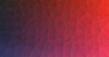 Prismatic background with polygonal pattern. Low poly triangular background gradient in bright colors. Colorful polygonal background banner template. Illustration with irregular triangles.