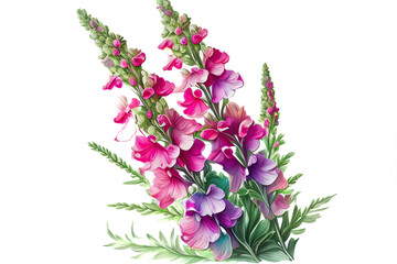 Snapdragon Flowers, Illustration, Generative AI