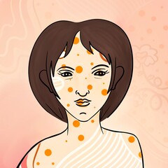 caricature of modern woman with minimalist style and unattractive appearance