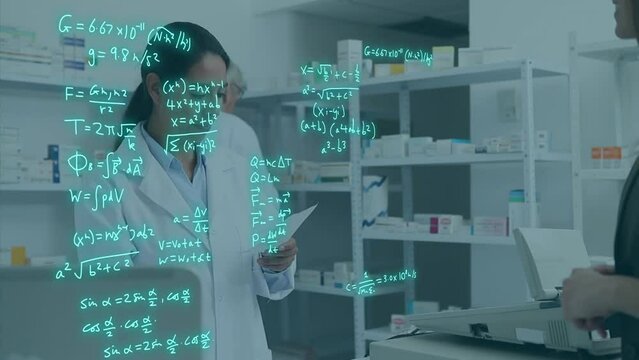 Animation of scientific data processing over diverse scientists in laboratory