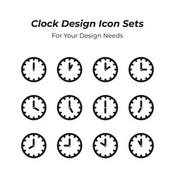 Simple Clock Icon Set For Classy Design Assets