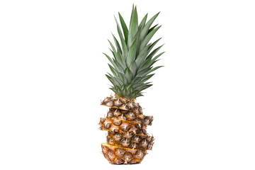 Fototapeta premium Fresh juicy pineapple whole cut into pieces. Isolated.