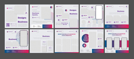 Neumorphism Multipurpose Advertisement Templates - Flyer, Poster, Banner, Social Media Post & story - Printing, Square, and Long Size	