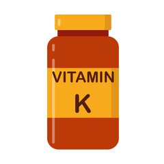 simple flat brown vitamin K drug bottle with yellow lable