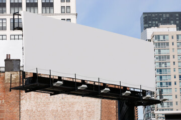 Blank billboards in downtown New York City.