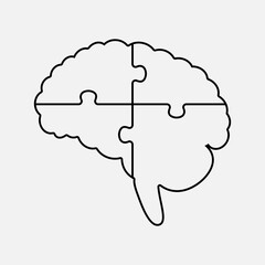 Diagram infographic for 4 steps, brain puzzle