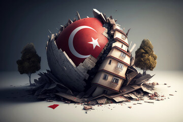 earthquake turkey illustrating, AI - obrazy, fototapety, plakaty