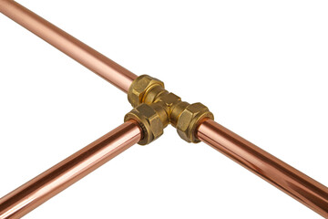 Plumbing pipework and compression fittings transparent png