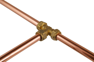 Plumbing pipework and compression fittings transparent png