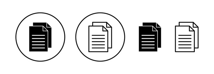 Document icon vector for web and mobile app. Paper sign and symbol. File Icon