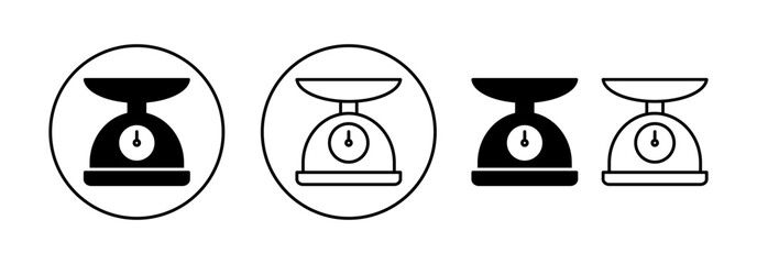 Scales icon vector for web and mobile app. Weight scale sign and symbol