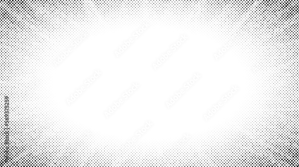Poster halftone radial texture. comic style grain background. pop art faded textured frame. grunge speckle 