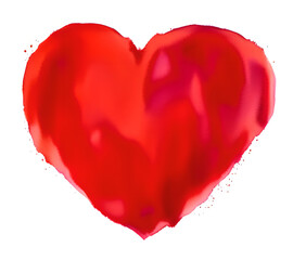 red heart isolated on white background - generative ai - relationship - art