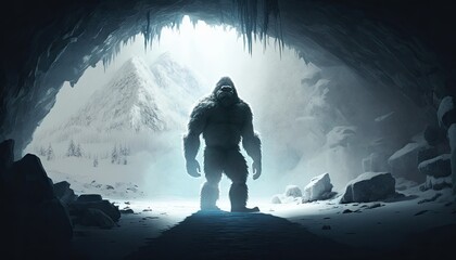 Sasquatch in Ice Cave