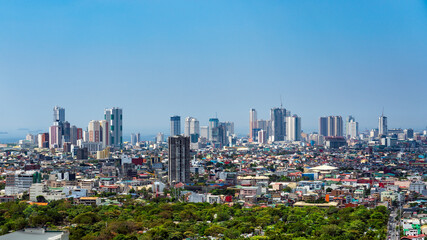 Fototapeta na wymiar City view of Metro Manila, Philippines at daytime.