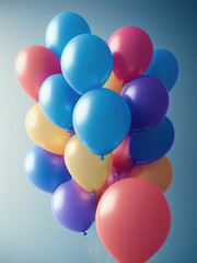 Blue sky background with clouds. Generative AI