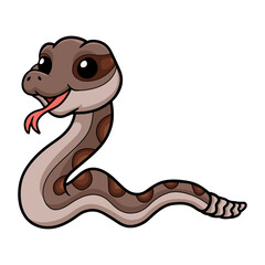 Fototapeta premium Cute rattlesnake cartoon on white background