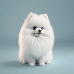Fototapeta premium Dog White Fluffy, puppy, beautiful, small Pomeranian Lulu
