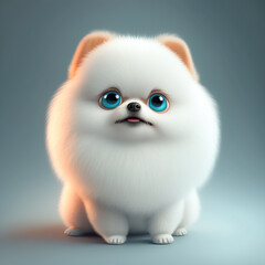 Dog White Fluffy, puppy, beautiful, small Pomeranian Lulu