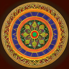 Rangoli, Diwali ornamental round 