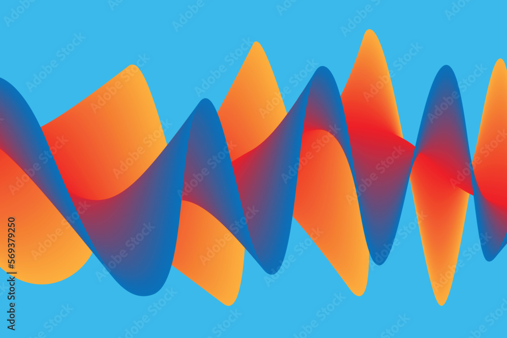 Poster colorful gradient wave abstract background. modern poster with gradient 3d flow shape. innovation ba