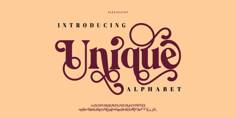 Abstract Fashion font alphabet. Minimal modern urban fonts for logo, brand etc. Typography typeface uppercase lowercase and number. vector illustration