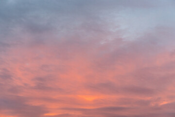 Naklejka na ściany i meble Sunset Sky Background with Pink Clouds
