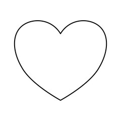 Heart shaped solid outline vector