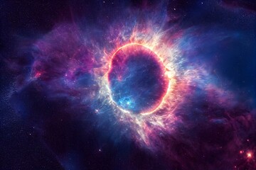 Fototapeta na wymiar Nebula in deep space 4K. Generative AI