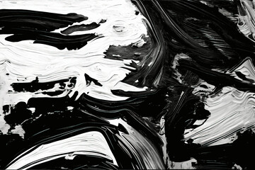 Contrasting Beauty, An Abstract Black and White Oil Painting Texture. Artistic Ambiance. Background. 