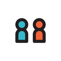 男女　人　ミニアイコン　カラー