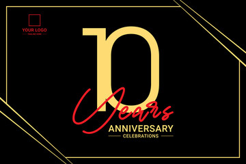 Fototapeta na wymiar 10th anniversary celebration logo design concept. Logo Vector Templates