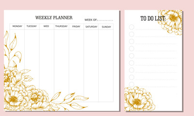 floral weekly planner template