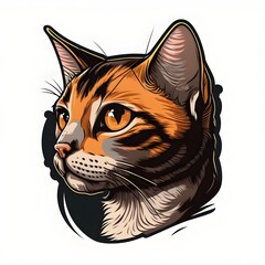 Cat icon, Cat flat design, vector art.  Generative AI.
