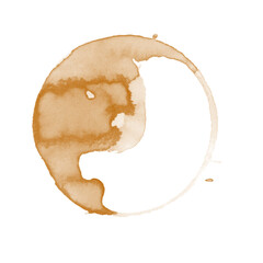 Coffee stains isolated on a transparent background. Royalty high-quality free stock PNG image of Coffee and Tea Stains Left by Cup Bottoms. Round coffee stain isolated, cafe stain fleck drink beverage