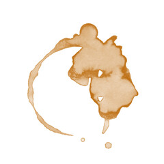 Coffee stains isolated on a transparent background. Royalty high-quality free stock PNG image of...