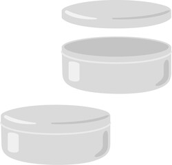 蓋付きの浅い缶の容器