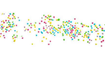 Bright sprinkles on white background. Decoration for donuts
