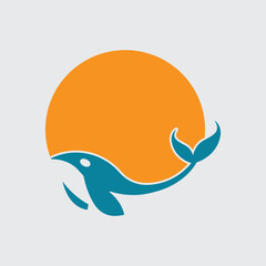 killer whale orca logo vector illustration